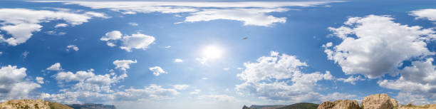 istock sky part of panorama with clouds, without ground, for easy use in 3D graphics and panorama for composites in aerial and ground spherical panoramas as a sky dome 1270217323