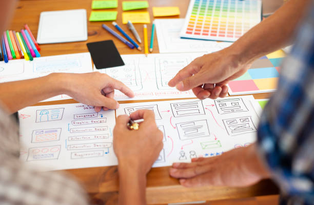 istock UX, UI designers draw website layouts and design mobile applications. 1270220338