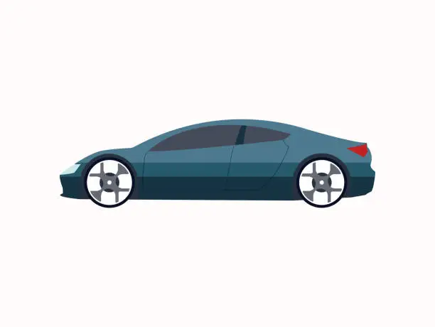 Vector illustration of Blue car sport sedan