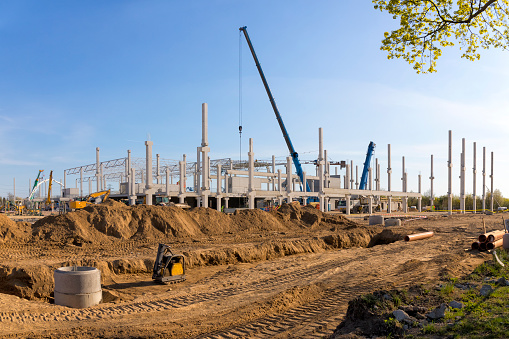 Industrial building under construction, Szczecin, Poland