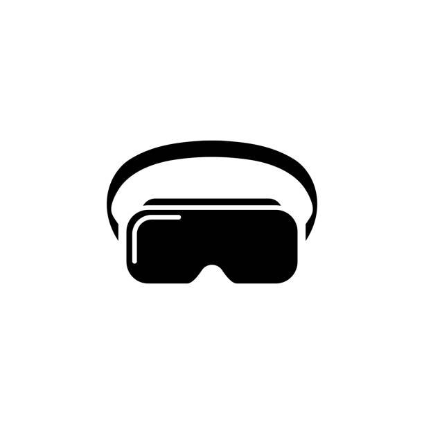 VR headset icon. Virtual reality device, glasses. Vector on isolated white background. EPS 10 VR headset icon. Virtual reality device, glasses. Vector on isolated white background. EPS 10. virtual reality simulator stock illustrations