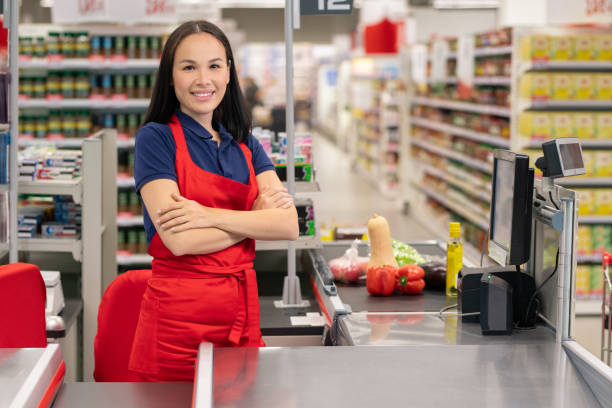 istock Asian Woman Working In Hypermarket 1270230476