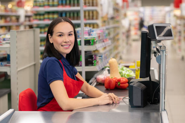 istock Woman Working In Supermarket 1270230477