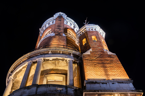 Belgrade, Serbia - August 26, 2020: Gardos Tower, also known as Millennium Tower or Kula Sibinjanin Janka is a memorial tower located in Zemun, city of Belgrade in Serbia.