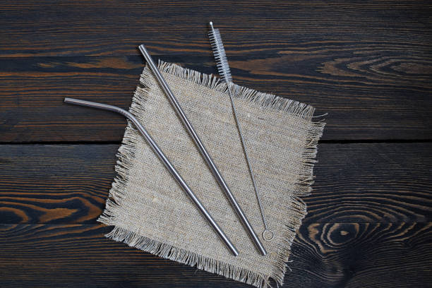 istock ECO  reusable stainless steel straws for drinks and cocktails 1270233971