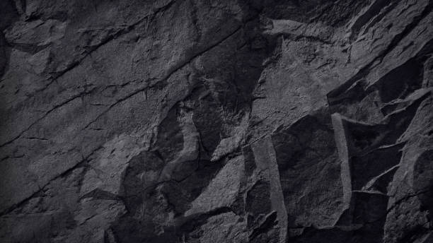istock Black stone background. Dark rock texture. Mountain surface texture. Close-up. 1270234256