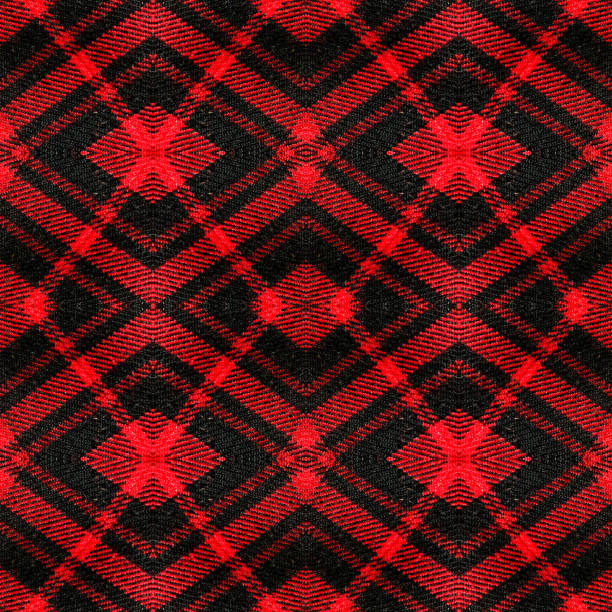 Plaid seamless pattern red line fabric texture background, New year Christmas Decoration, Scottish cage.