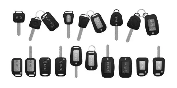 Vector illustration of Realistic car keys.