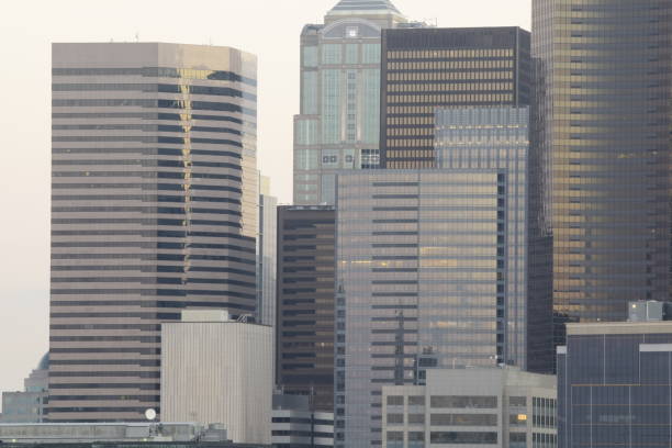 istock Modern Skyscrapers During Sunrise 1270240201
