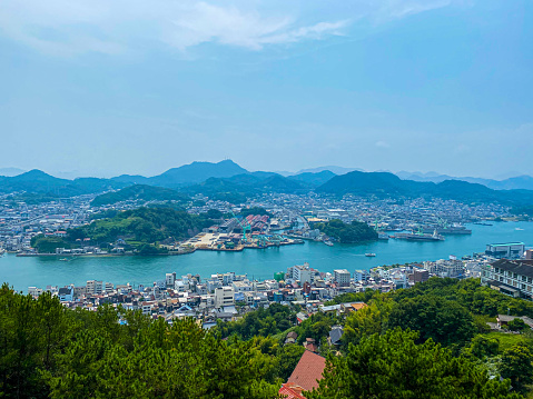 Scenery of the Shimanami Sea Route seen from Onomichi.