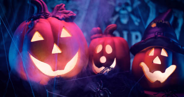 istock Halloween decoration with Jack O' Lantern and mist 1270241410