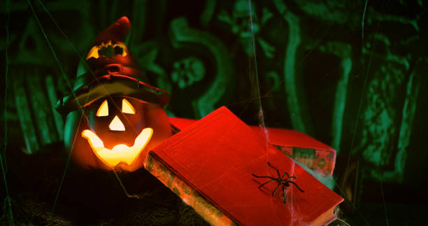 istock Halloween decoration with Jack O' Lantern and mist 1270242169