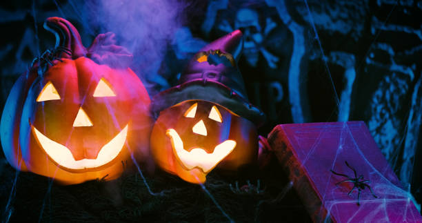 istock Halloween decoration with Jack O' Lantern and mist 1270242445