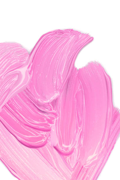 istock Pink Lipstick smudge isolated on white. Top view, flat lay. 1270244289