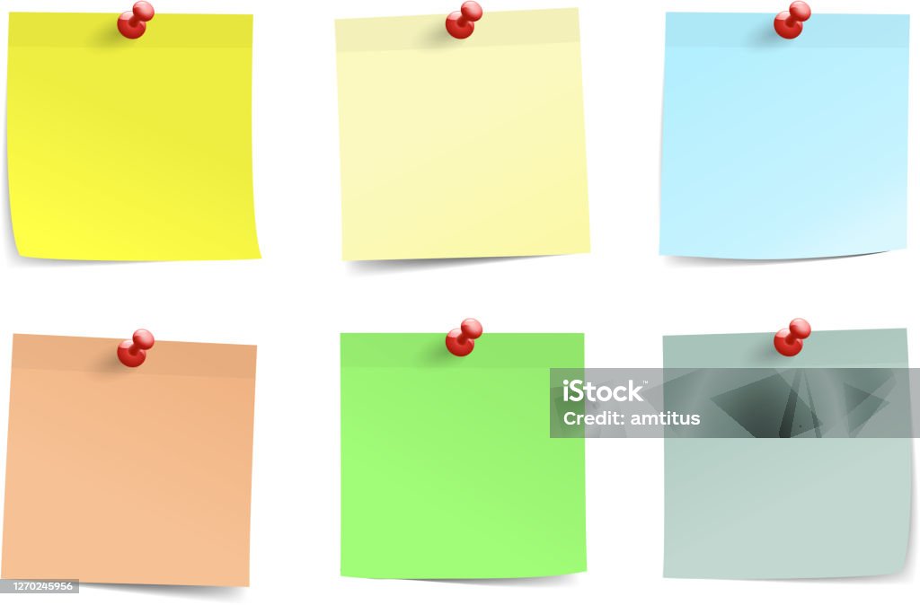 2d Postit Note Postit Notes Set Stock Illustration - Download Image Now - Adhesive ...
