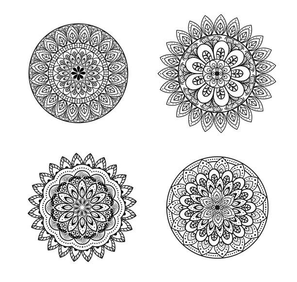 istock black flowers luxury set mandalas in white background 1270249177