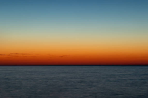 sunrise over the sea, morning colors stock photo