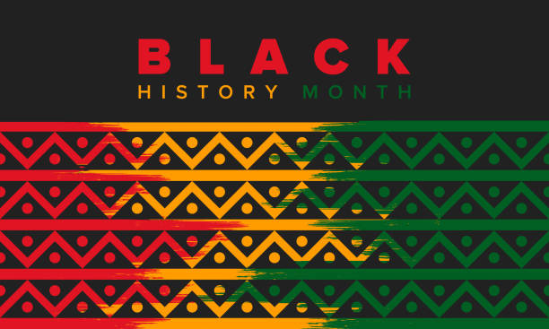 黑色歷史月。非裔美國人歷史。每年慶祝一次。2月在美國和加拿大。十月在英國。海報,卡片,橫幅,背景。向量插圖。 - black history month 幅插畫檔、美工圖案、卡通及圖標