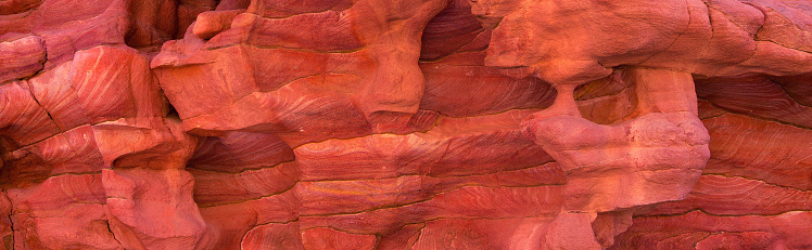 Coloured Canyon is a rock formation on South Sinai (Egypt) peninsula. Desert rocks of multicolored sandstone background