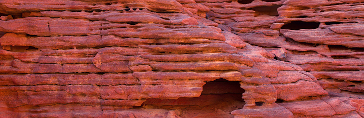 Crumbling sandstone in Garden of the Gods in Colorado Springs, Colorado in western USA of North America.