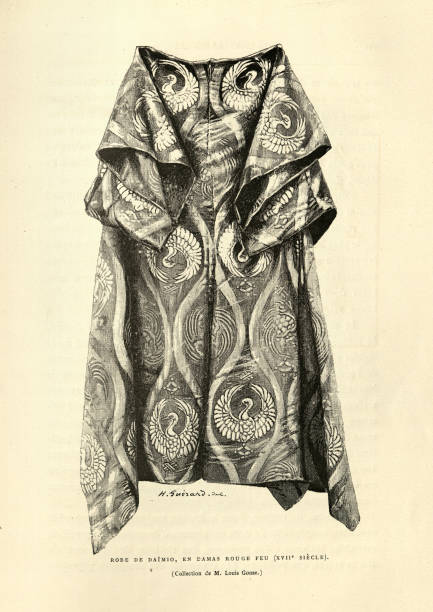 Vintage illustration of Japanese traditional costumes, Robe of a Daimyo, 17th Century