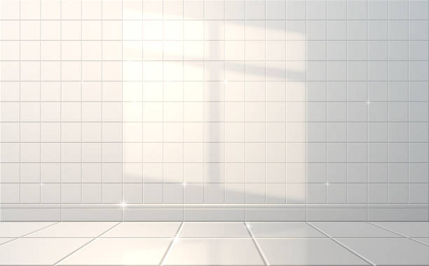 biała czysta ściana ze światłem okienny - kitchen stock illustrations
