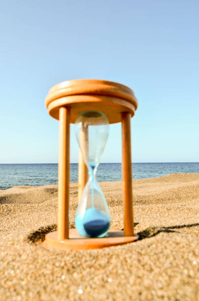istock Hourglass Clock on the Sand Beach 1270259972