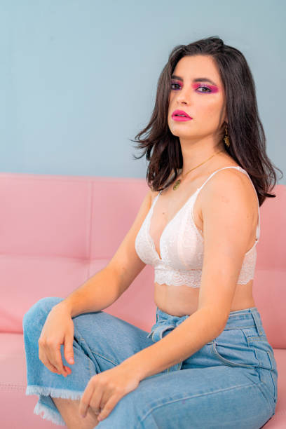 woman in bralette