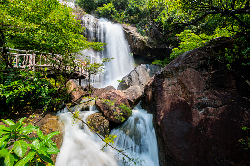 Waterfall landscape of baishuizhai scenic spot in Guangzhou, China