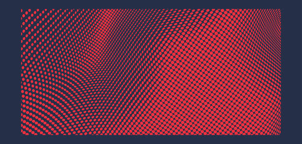 falista powierzchnia z iluzją optyczną. abstrakcyjny wzór kropek. ilustracja wektorowa. - illusion backgrounds red abstract stock illustrations