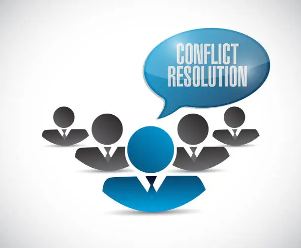 Vector illustration of Conflict resolution team illustration design