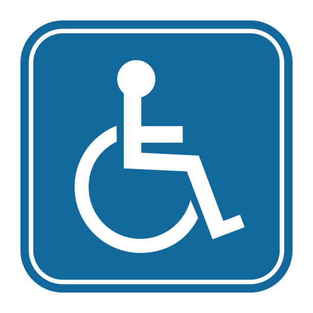 bildbanksillustrationer, clip art samt tecknat material och ikoner med ikon för handikappanpassat. ogiltig symbol - wheelchair