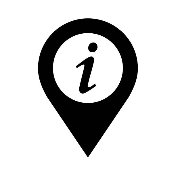 stockillustraties, clipart, cartoons en iconen met pictogram informatieteken - geografische locatie