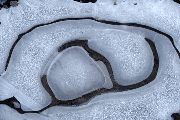 istock Pattern of frozen water on the ground 1270271866