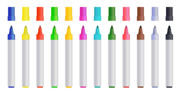 istock Large set of colorful marker pens with lids 1270273573