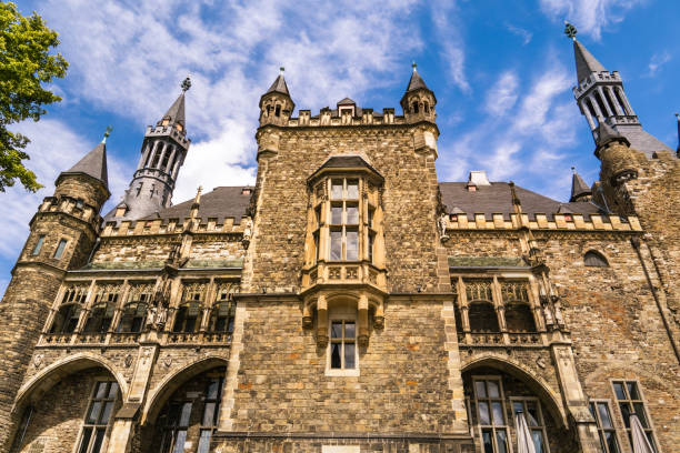 Aachen/ Germany: The Historical Town Hall from the Katschhof Square
