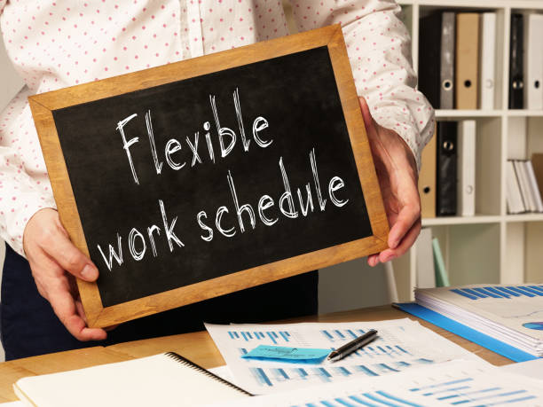 istock Flexible work schedule is shown on the conceptual business photo 1270281450