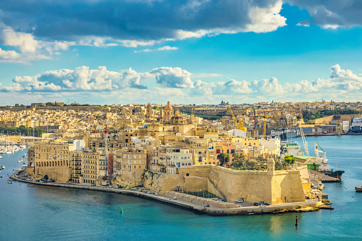 View of the historic Senglea district, Valletta, Malta at on a sunny day