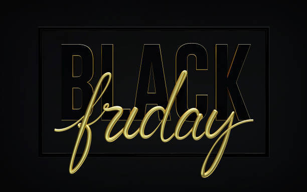istock Black and gold Black Friday concept with dark background 1270286139