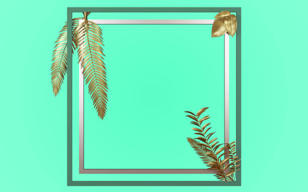 istock Frames with golden leaves and colored background 1270286170