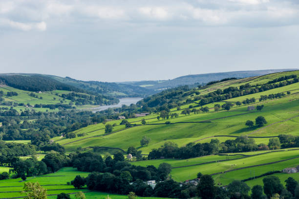 Upper Nidderdale Landscape View – Middlesmoor and Lofthouse Gouthwaite Reservoir stock photo