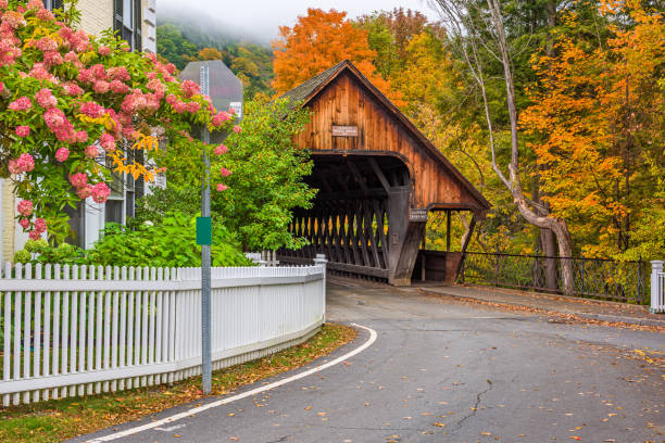 istock Woodstock, Vermont with Middle Covered Bridge 1270294355