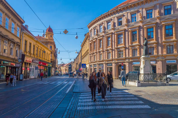 Zagreb, Croatia-September 30, 2018: People are walking around, Ilica street in Zagreb