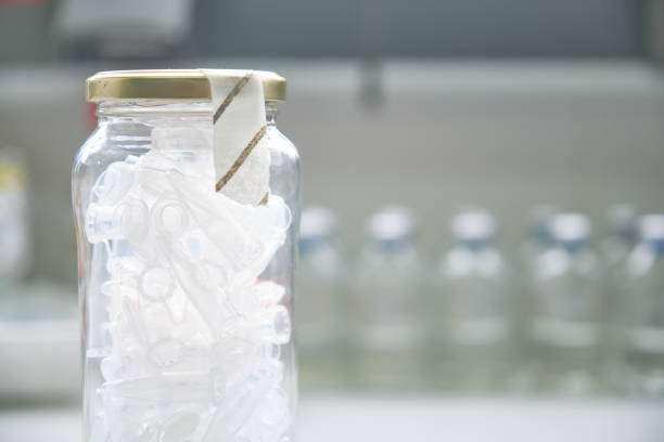 istock Laboratory eppendorf tubes on a sterilized jar with autoclave tape 1270296431