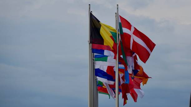 istock Various flags of EU countries streaming in the wind 1270296514