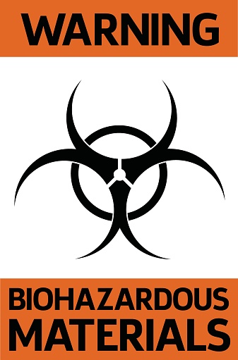 Biohazardous materials warning sign