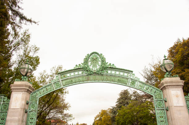Sather Gate on University of California in Berkeley Campus stock photo