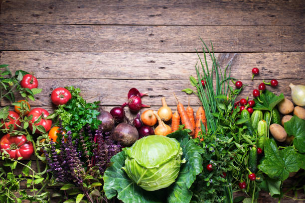 istock Assortment Raw Fresh Organic Vegetables Row 1270298761