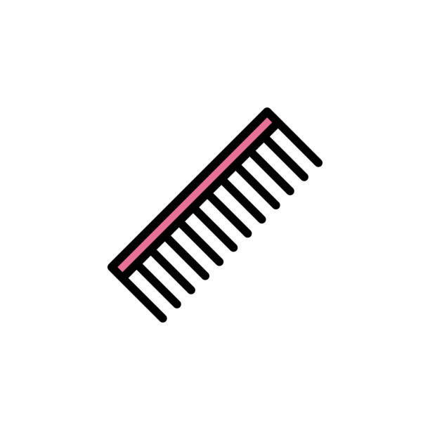 ilustrações de stock, clip art, desenhos animados e ícones de inclined comb outline icon. elements of beauty and cosmetics illustration icon. signs and symbols can be used for web, logo, mobile app, ui, ux - toenail hair salon cosmetics make up