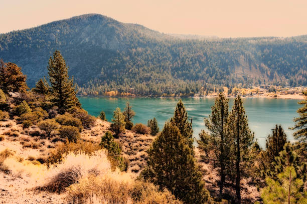 In the Mammoth Lakes recreation area there are other lakes and smaller communities, this is June Lake the Lake and the community with the same name is a complete recreation area. This area is located in Central California in the Eastern Sierra Nevada Mountains.